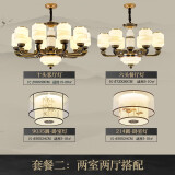 灯尉仕客厅吊灯新中式全屋灯具套餐轻奢大气餐厅灯复式楼别墅中国风灯饰 客厅10头套餐2-两室两厅