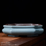 尘菁 紫砂大口径造景花盆陶瓷哥窑绿植景观多肉拼盘复古文竹盆景盆 【045-1-哥窑】 大