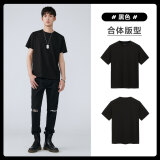 太平鸟男装 夏短袖T恤男干爽面料时尚运动服纯色体恤打底衫潮 黑色速干（合体） S