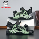 巴布豆童鞋男童凉鞋夏季新款中大童孩子防滑耐磨轻便软底男孩儿童沙滩鞋 XTK512黑绿 38码 鞋内长24cm