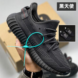 Chul taek满天星350椰子鞋男鞋秋季透气新款网面情侣款莆田休闲运动鞋子男 黑天使：（真爆高版本） 41