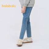 巴拉巴拉女童裤子儿童牛仔裤中大童春装甜美直筒裤修身长裤潮208124108011