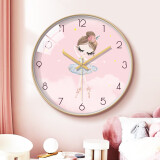 BBA 挂钟卧室客厅家用钟表挂墙幼儿园儿童房卡通创意12英寸芭蕾女孩