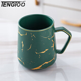 TENGTOO 情侣漱口杯陶瓷欧式北欧套装刷牙杯简约小清新洗漱杯 绿金纹杯
