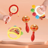 乐英奇面包超人新生宝宝摇铃沙锤拨浪鼓安抚玩具0-6-12个月婴儿抓握手摇 沙锤2个+手摇铃+铃鼓+拨浪鼓