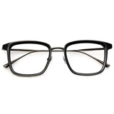 CELLI 日本手工设计师眼镜框超轻纯钛大脸男眼镜超韧镜架商务近视镜框 夜幕全黑色 单买镜框-不配近视镜片