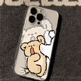 固返挨揍搞怪线条小狗适用苹果15promax情侣手机壳iphone14plus防摔透明13软壳高级感12定制型号11可爱 【挨踢棕色线条小狗】太空壳 小米其他型号请备注