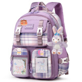 爱迪生发明家书包小学生黛露女生1-3年级大容量儿童双肩背包 2260-2s 紫色小号