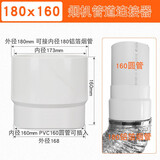 一靓200抽油烟机排烟管180变径大小转换接头变160PVC管通风排气管变径圈排风管转换头 【加长款】180*160【详细尺寸见图解】