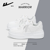 回力女鞋小白鞋女春季新款百搭学生韩版运动板鞋皮面鞋休闲潮鞋女 白/色 37