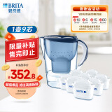 碧然德(BRITA) 滤水壶Marella蓝色3.5L 1壶9芯套装 海洋系列 家用过滤自来水净水器  净水壶配9只滤芯