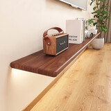 无不为墙上置物架一字隔板墙壁书架实木搁板客厅装饰架墙面壁挂定制层板 胡桃色 80*24*2