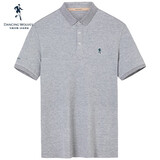 与狼共舞【凉感透气】短袖POLO衫男士纯棉简约翻领夏季商务通勤轻休闲T恤 401-004花灰 L 175/92A