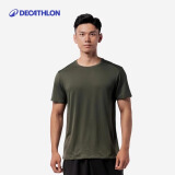 迪卡侬（DECATHLON）短袖速干衣T恤男上衣运动透气半袖宽松训练健身跑步FICM 亚麻绿-面料升级 XL(欧码版型，建议拍小一码）