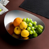 onlycook 304不锈钢水果盘 欧式现代轻奢家用客厅果盘果盆收纳盘子 果盘/单个