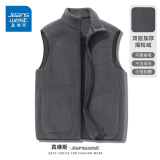 真维斯（Jeanswest）男女生双面加绒马甲秋冬季300G重磅加厚立领马夹美式潮牌男士外套 中灰 L