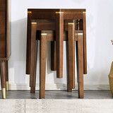 睿帆凳子实木凳子家用餐凳凳子餐桌凳小凳子高凳时尚创意木凳小板凳 【铜素轻奢款】加粗凳腿2把