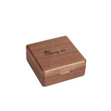 千森花语胡桃木首饰盒可定制生日结婚纪念日珠宝项链手链实木制饰品收纳盒 黑胡桃木-正方形项链盒(礼盒装）