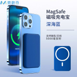 麦酷奇maikuqi磁吸无线充电宝5000毫安时适用苹果14/ 13/12 promax MagSafe移动电源大容量-蓝色