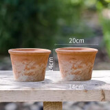 掬涵红陶小花盆多肉绿植盆花器特大号粗陶陶土透气泥瓦培栽盆种植花器 B款大号2个
