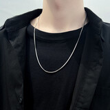 QMXD项链男潮蛇骨链嘻哈男女生链子配饰欧美霸气简约百搭颈链学生 方锁骨链