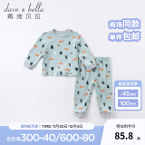 戴维贝拉（DAVE＆BELLA）男童睡衣儿童家居服两件套女童秋衣秋裤宝宝内衣套装婴幼童服装 狐狸印花 110cm(建议身高105-115cm）