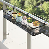 京维美居花架阳台栏杆绿萝多肉花架置物架铁艺悬挂收纳摆放护栏窗台花盆架 【主推款】圆角设计100*25*12CM