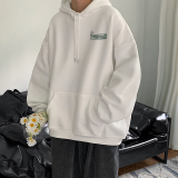 西域传奇 oversize卫衣男连帽宽松外套男潮牌港风春秋美式重磅中山上衣服 白色（连帽LN05) XL（115-145）优先发货