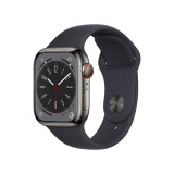 Apple/苹果 Watch Series 8 智能手表GPS+蜂窝款41毫米石墨色不锈钢表壳午夜色运动型表带 S8 MNJK3CH/A