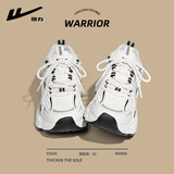 回力女鞋秋冬保暖老爹鞋女百搭厚底增高加绒休闲鞋子女 白黑(加绒) 40