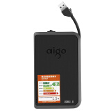 爱国者（aigo）2TB USB3.0 移动硬盘 HD806 黑色 机线一体 抗震防摔