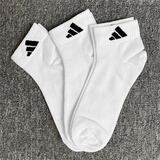 阿迪达斯（adidas）男袜女袜 2026春季新款跑步舒适休闲袜透气休闲袜三双装短袜子 短袜*三双装/白色/主推款 【M】鞋码39-42码