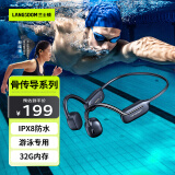 兰士顿 骨传导耳机 游泳蓝牙耳机 无线运动跑步骑行ipx8防水32G内存不入耳水下 适用于苹果华为小米手机