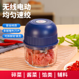 维简（Vilscijon）电动捣蒜器玻璃碗辅食料理绞肉机捣蒜机蒜蓉机家用小型绞蒜器