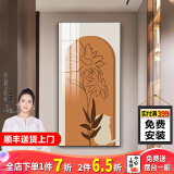 守灯人入户玄关装饰画北欧轻奢艺术玄关画竖版入门ins抽象客厅壁画走廊过道墙壁装饰画 J款 90*180金框无玻璃+油画布