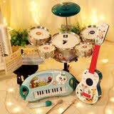 俏娃宝贝儿童礼物男孩2生日3宝宝打鼓玩具1-5岁早教6架子鼓音乐器女爵士鼓 礼物推荐男：卡通鼓+白兔琴+里里
