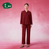 松山棉店棉莫国风家居服商场同款情侣睡衣棉加莫代尔男女士刺绣套装