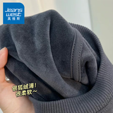 真维斯（JEANSWEST）卫衣男春秋冬款加绒加厚2025新款宽松圆领冬装保暖内搭长袖上衣服 银狐绒 深灰 纯色 XL