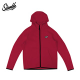 SLAMBLE秋季新款空气层连帽拉链卫衣男帽衫休闲运动百搭上衣外套 酒红 L