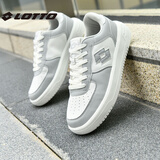 乐途（LOTTO）板鞋男鞋春季官方平底鞋休闲运动鞋空军一号防滑情侣小白鞋子 灰色【8070男款】 43