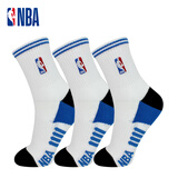NBA袜子男士中筒时尚运动袜毛圈加厚毛巾底防滑跑步篮球棉袜3双