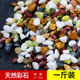 贝拉缘鱼缸底砂造景底沙水族箱装饰石头白沙水晶砂白石子五彩石雨花石 天然彩色石1斤