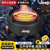 JEEP户外卡式炉户外炊具煮茶炉红外线防风分离式炉头露营 灰色聚能炉【送收纳包】