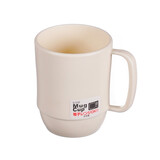 YAMADA日本进口咖啡杯奶茶杯加厚牛奶蛋白杯办公室喝水马克杯子微波加热 白色350ml