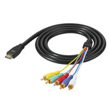 尘土 高清HDMI机顶盒转3RCA电视线 HDMI转AV转接线 镀金HDMI输出转AV输入线 HDMI转红白黄插电视线 HDMI转AV五莲花线 1.5米