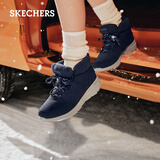 斯凯奇（Skechers）面包鞋女靴秋冬季厚底增高舒适保暖防滑耐磨雪地靴