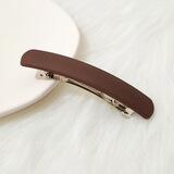韩版气质磨砂一字弹簧夹大号发夹后脑勺夹发饰夹色发卡顶夹 棕色 一字弹簧夹 长约9厘米（带盒）