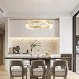 凡甄极简创意吊灯卧室灯简约餐厅灯温馨大气房间灯具广东中山灯饰 金色50CM精灵无极50W