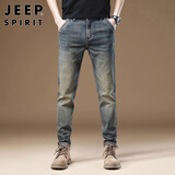 JEEP SPIRIT吉普牛仔裤男春夏季美式复古休闲裤男士直筒男裤 怀旧色 32