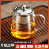 天喜（TIANXI）玻璃泡茶壶茶水分离耐高温加厚茶具家用水壶单壶喝水茶壶 【三角壶】 450ml